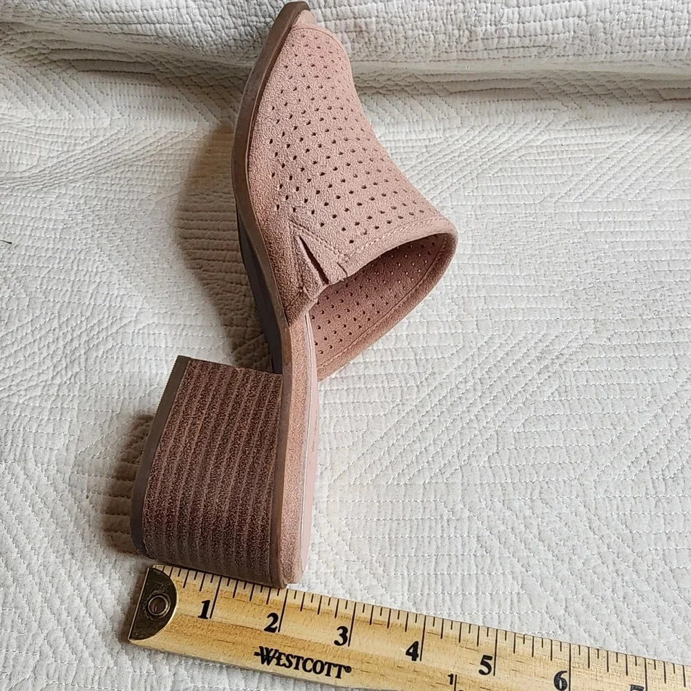 Koolaburra‎ by UGG Suede Leather Raychel Slide On Open Toe Heels Blush Pink 10